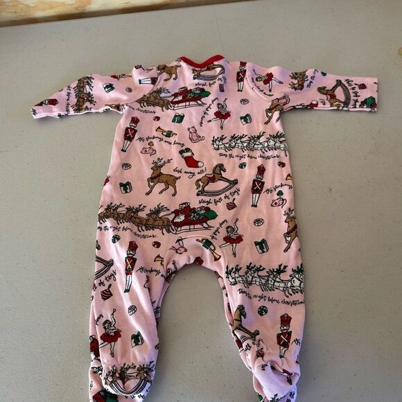 Mudpie Pink Kids One Piece with Festive Print - Picture 4 of 4